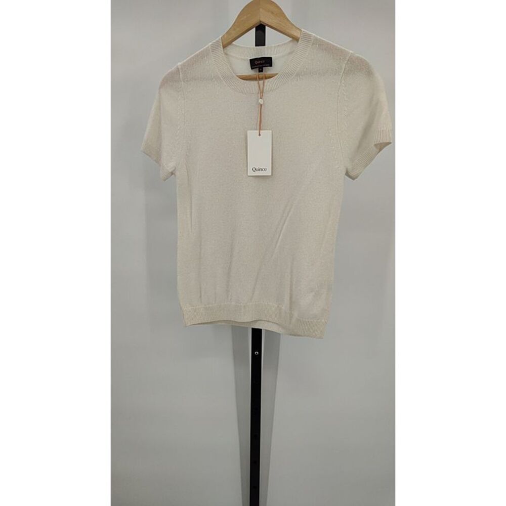 Quince Cream Short Sleeve Top